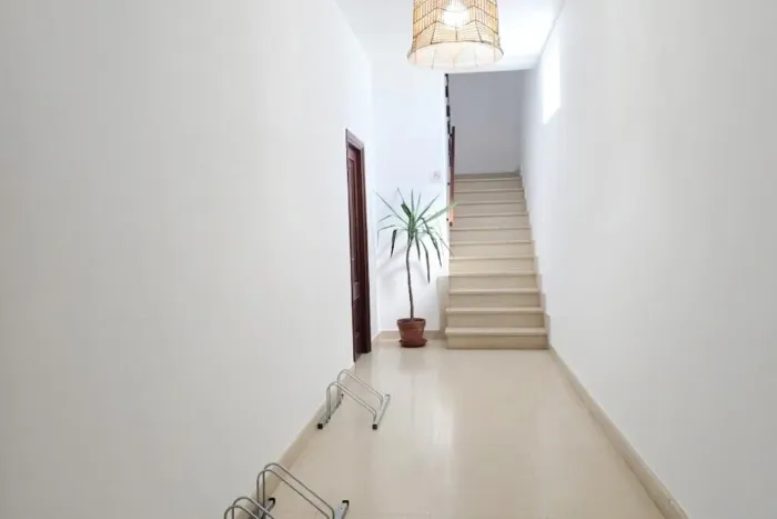 Hallway with space for bicycles
